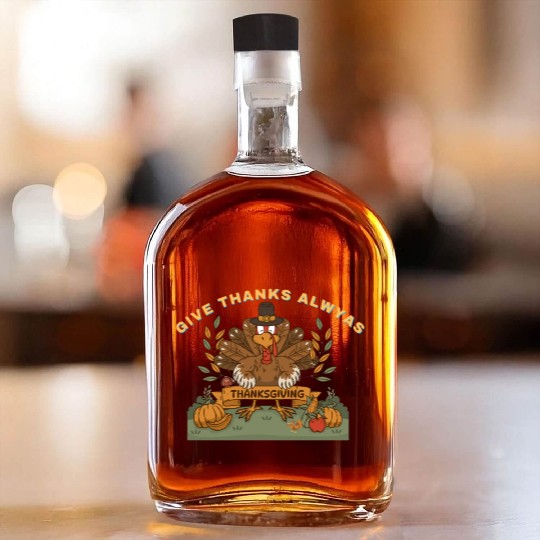 Thanksgiving Bounty - Classic Design for you Whiskey Bottles
