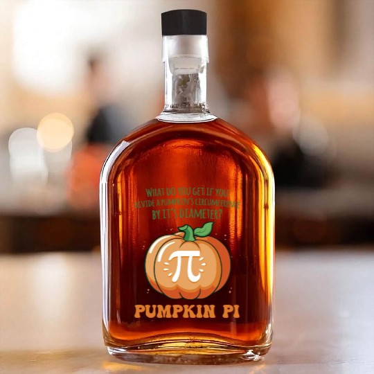 Pumpkin Pie Pi Math Teacher Haloween Thanksgiving Whiskey Bottles