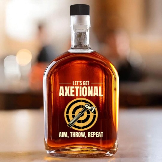 Axetional Axe Throwing Bullseye Aim Throw Repeat Whiskey Bottles