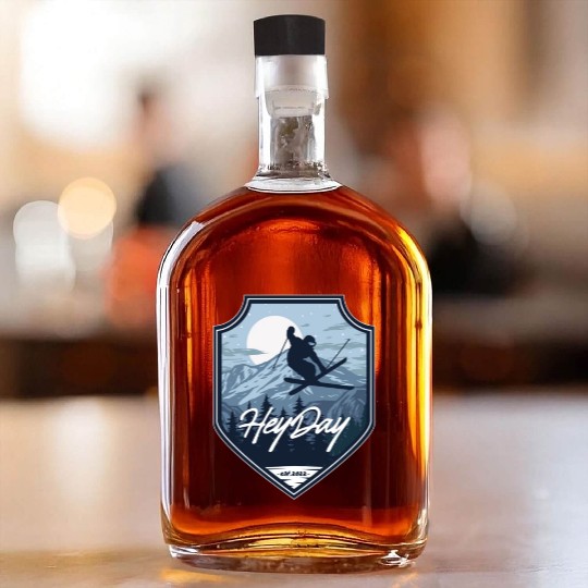 Skiing Free Style logo. By "Hey Day" Whiskey Bottles