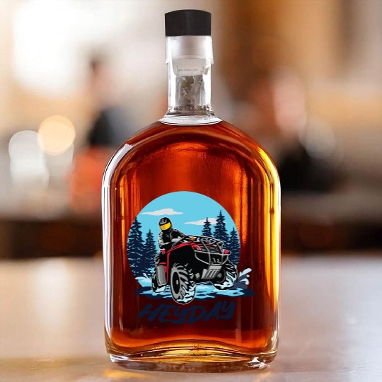 ATV/Quad "Winter Riding" style logo. By "Hey Day" Whiskey Bottles