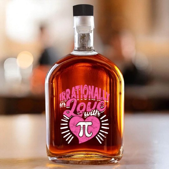 Irrationally in love with pi - Math Whiskey Bottles