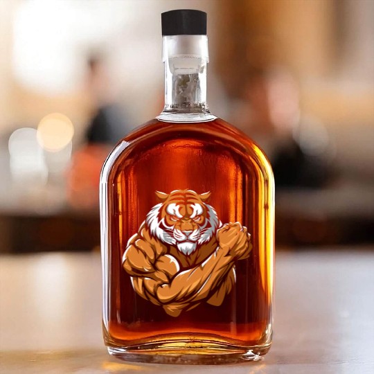 Workout Gym Tiger Whiskey Bottles