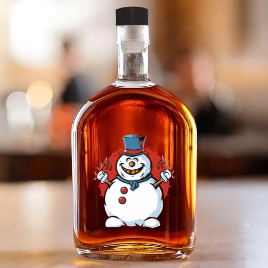 frosty snowman creepy Whiskey Bottles