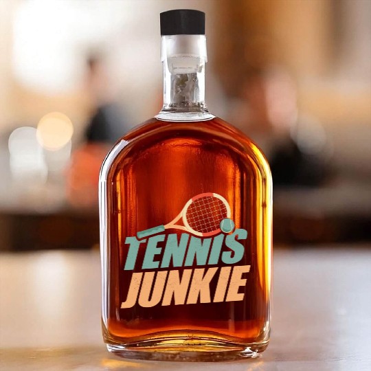 Tennis Junkie Racket Sport Player Whiskey Bottles
