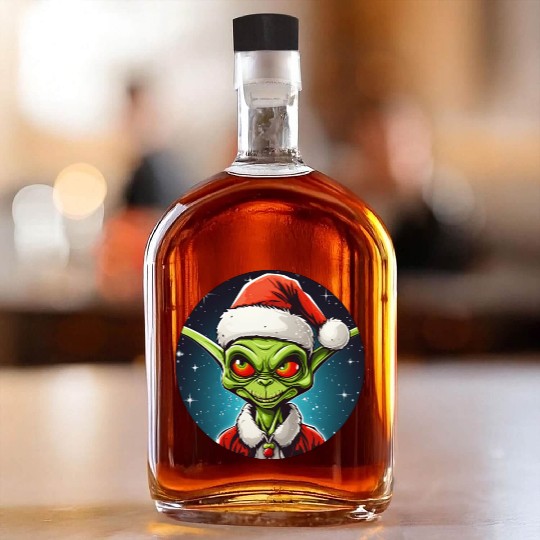 Alien Christmas Whiskey Bottles