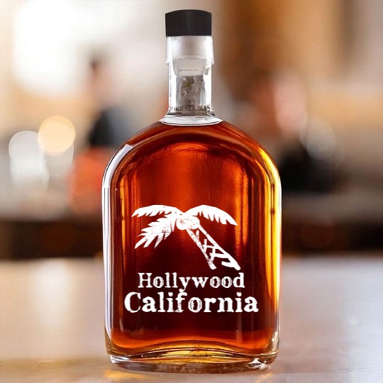 Hollywood California Palm Tree Souvenirs Gifts Whiskey Bottles