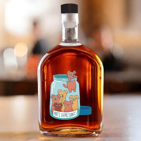 Puppy Joy Prescription Whiskey Bottles