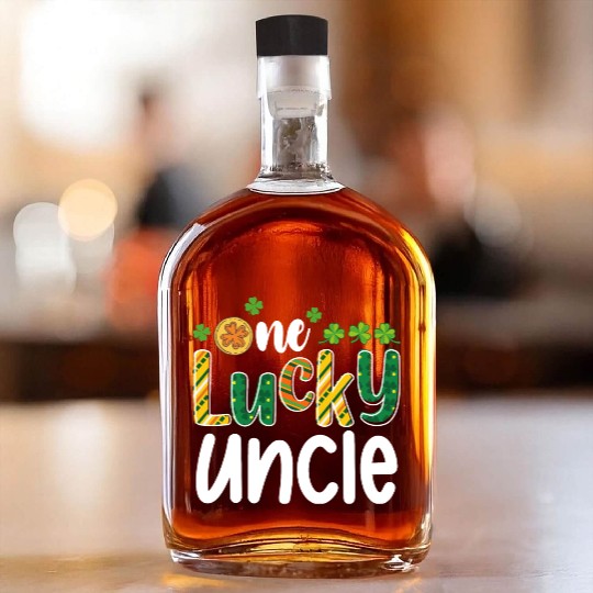 One Lucky Uncle Matching Family St Patrick's Day Whiskey Bottles