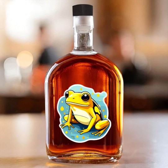 Golden Poison Frog Illustration Whiskey Bottles