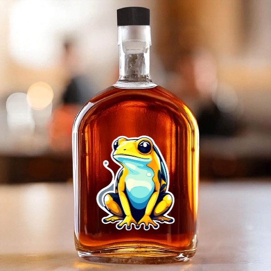 Golden Poison Frog Illustration Whiskey Bottles