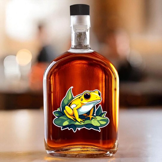 Golden Poison Frog Illustration Whiskey Bottles