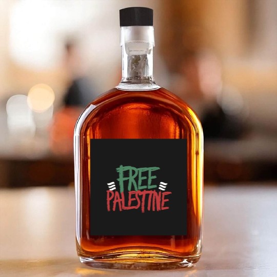free free Palestine typography 2 Whiskey Bottles