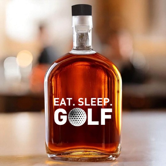 eat sleep golf Whiskey Bottles