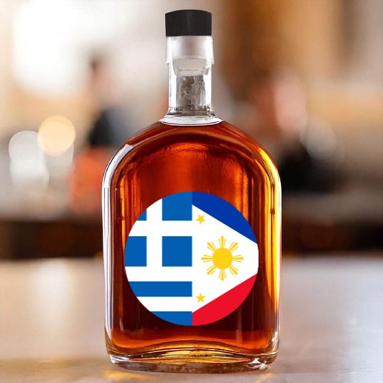 Greek Filipino flags Whiskey Bottles