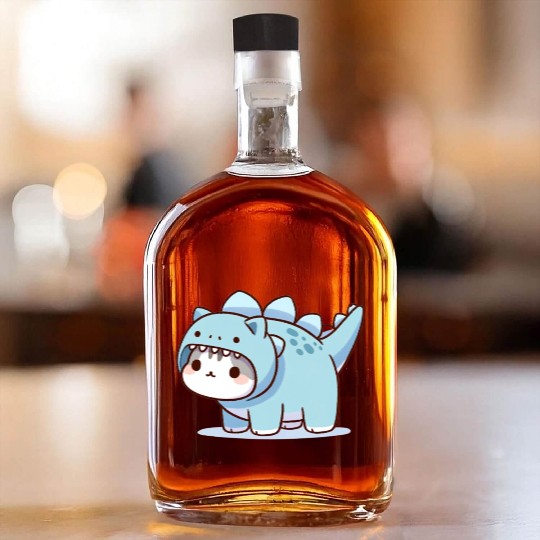 Cat in Stegosaurus Costume Whiskey Bottles