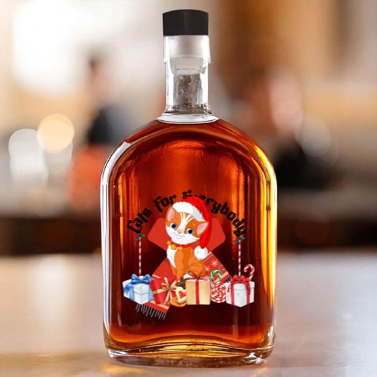 CATS FOR EVERYBODY fuuny Mom lovers Whiskey Bottles