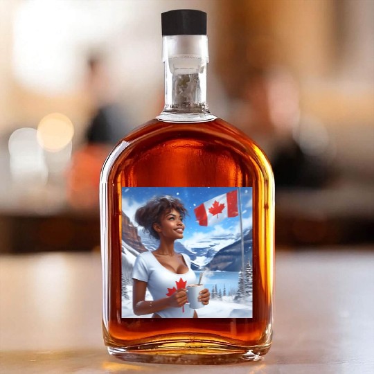 Canadian Winter Snow in Banff Canada Whiskey Bottles