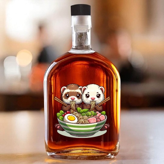 Ferret Ramen Noodle Japanese Kawaii Anime Gifts Whiskey Bottles