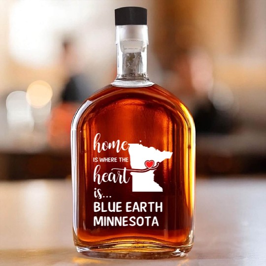 Blue Earth County Minnesota Is Where My Heart Is Whiskey Bottles