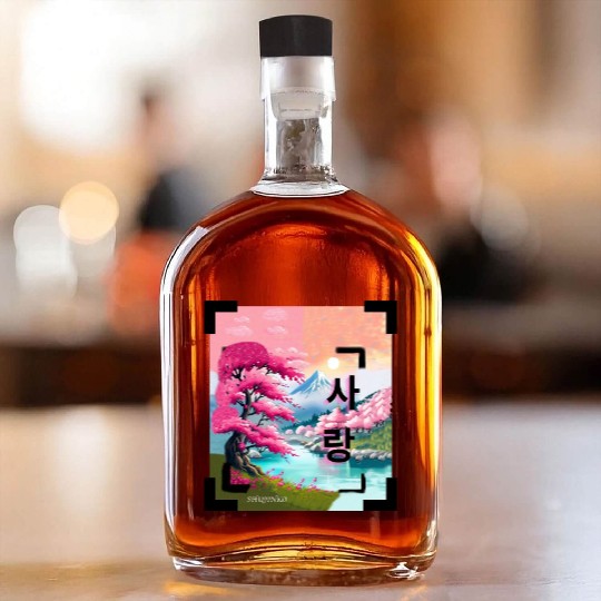 Japan Landscape With Cherry BlossomTree (Vintage) Whiskey Bottles