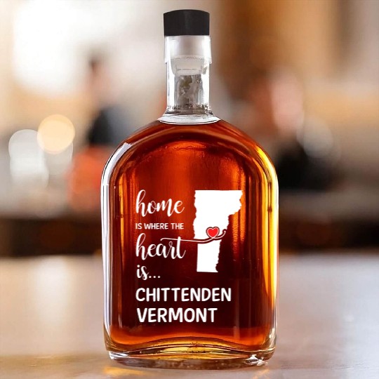 Chittenden County Vermont Is Where My Heart Is Whiskey Bottles