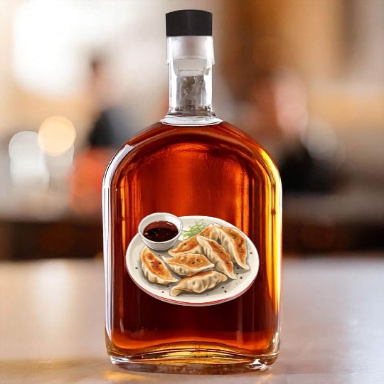 Japanese Pan Fried Dumpling Gyoza Whiskey Bottles