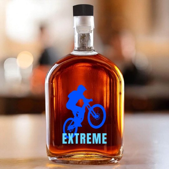 Mountain Bike (blue and light blue design) Whiskey Bottles