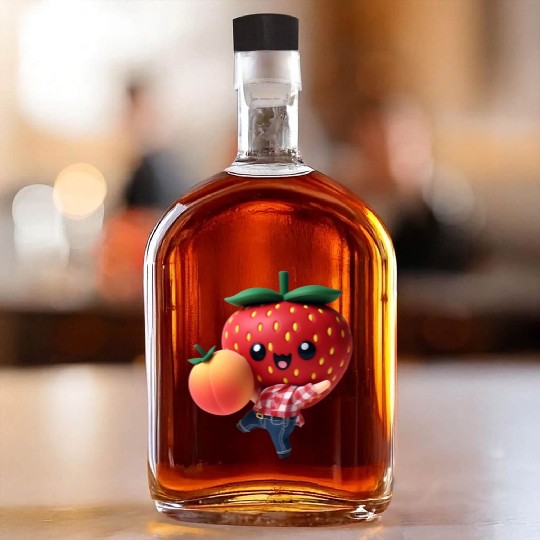 Dancing strawberry with peach Whiskey Bottles