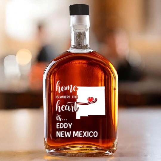 Eddy County New Mexico Is Where My Heart Is Gift Whiskey Bottles