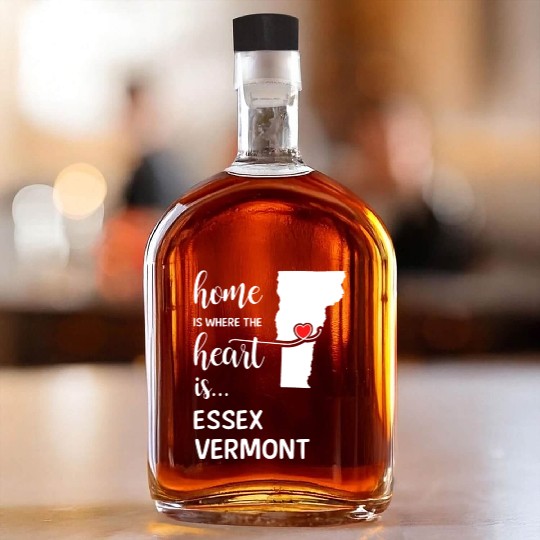 Essex County Vermont Is Where My Heart Is Gift Whiskey Bottles