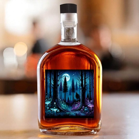 Mystic Moonlit Enchanted Forest Whiskey Bottles