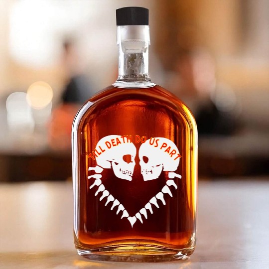 Skulls Till Death Do Us Part Heart © Whiskey Bottles