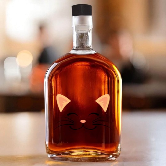Floating Cat Face Whiskey Bottles