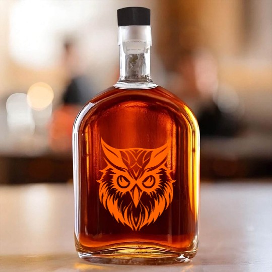 A Owl Icon vector Whiskey Bottles Design