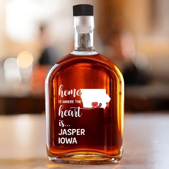 Jasper County Iowa Is Where My Heart Is Gift Whiskey Bottles