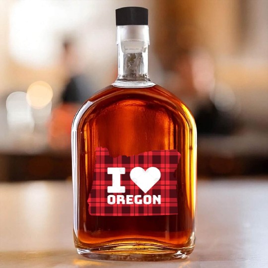 I Love Oregon Whiskey Bottles