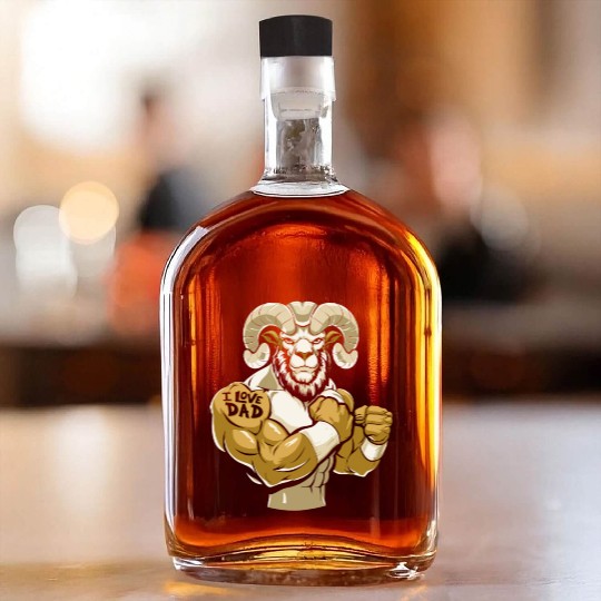 Sheep Biceps Tattoo I Love Dad Whiskey Bottles