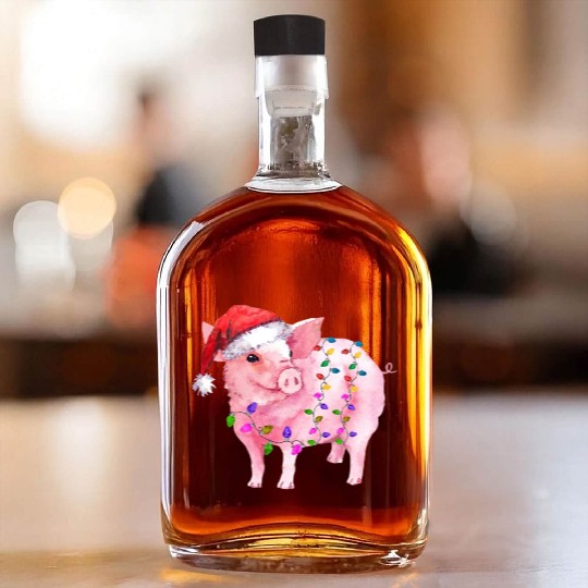 Pig Christmas Light Whiskey Bottles
