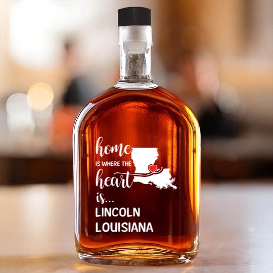Lincoln County Louisiana Is Where My Heart Is Gift Whiskey Bottles