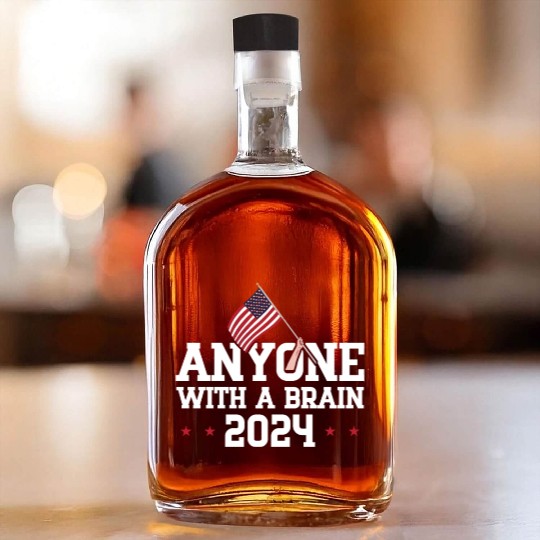 2024 Brain Vote Democracy Anti-Trump Whiskey Bottles