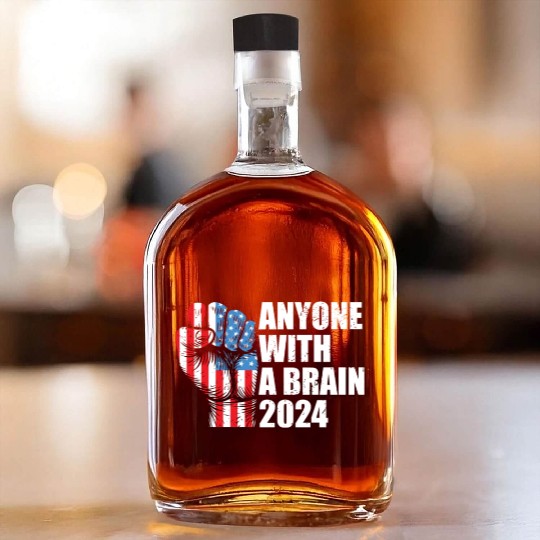 2024 Brain Vote Democracy Anti-Trump Whiskey Bottles