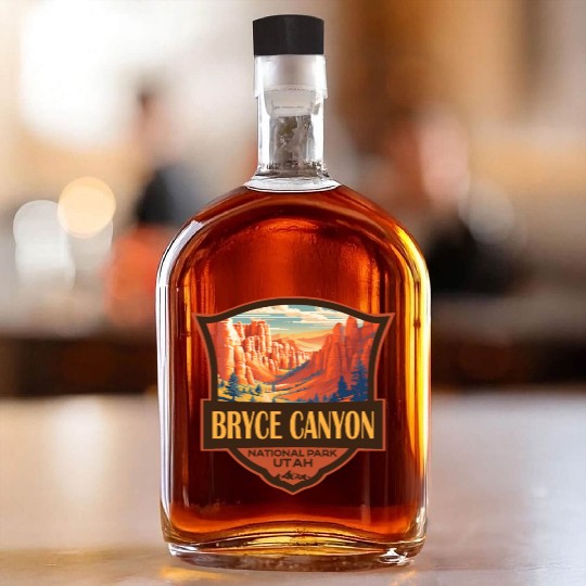 Bryce Canyon National Park Travel Retro Badge Whiskey Bottles