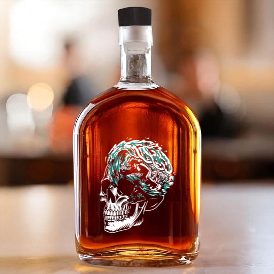 Surfing Surfer Skull Skull Nature Whiskey Bottles