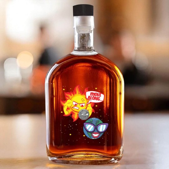 Total Solar Eclipse Move Along 4.08.24 Funny Kidsm Whiskey Bottles