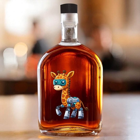 Cool robot giraffe is a cyborg Whiskey Bottles