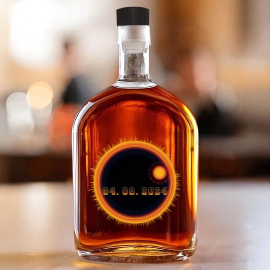 April 08 2024 Solar Eclipse - Science Whiskey Bottles