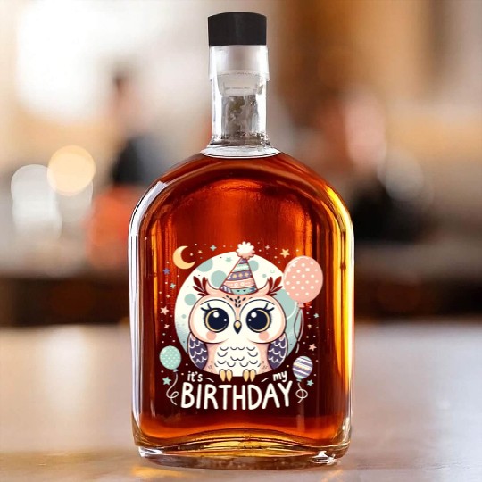 Its My Birthday Sweet Birthday Owl Whiskey Bottles