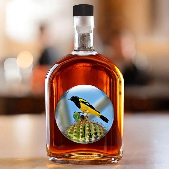 Life In a Bubble Collection-Domed Bird in Glass Whiskey Bottles