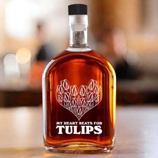 Tulips Heart Garden Tulip Flowers Whiskey Bottles